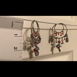 Turquoise and Coral Fashion Earrings